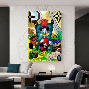 Toile Pop Art Scrooge McDuck King - Portrait - 120 x 90 cm 3