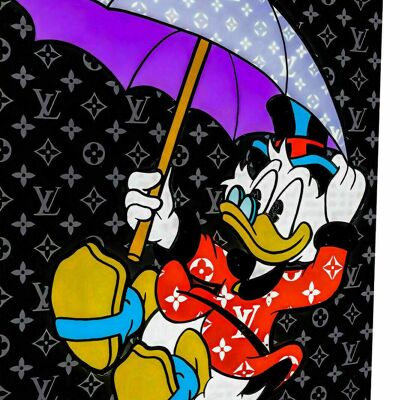 Pop Art Scrooge McDuck quadri su tela quadri murali - formato verticale - 40 x 30 cm