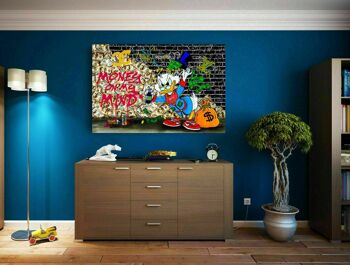 Pop Art Donald Duck Argent Tableaux sur Toile - Format Paysage - 120 x 90 cm 5