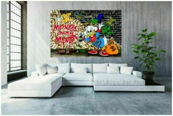 Pop Art Donald Duck Argent Tableaux sur Toile - Format Paysage - 150 x 100 cm 4