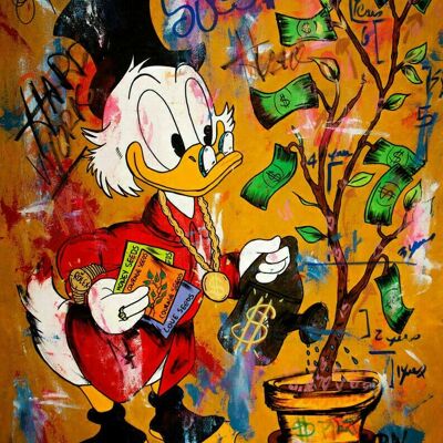 Cuadros en Lienzo Scrooge McDuck Pop Art Cuadros de Pared - Formato Retrato - 80 x 60 cm