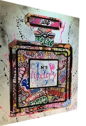 Pop art perfume cuadros de lienzo de arte de lujo cuadros de pared - formato retrato - 40 x 30 cm