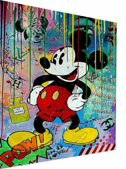 Pop Art Kunst Micky Maus Leinwand Bilder Wandbilder - Hochformat - 90 x 60 cm