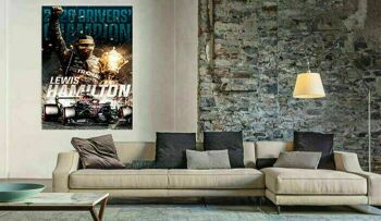 Tableau sur toile Formule 1 Lewis Hamilton Mercedes - Portrait - 120 x 80 cm 4