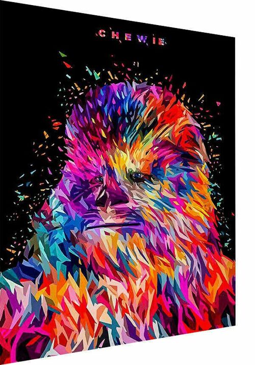 Chewie Star Wars Abstrakt Leinwand Bilder Wandbilder  - Hochformat - 120 x 80 cm