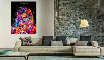 Chewie Star Wars Toile Abstraite Art Mural - Portrait - 180 x 90 cm 5