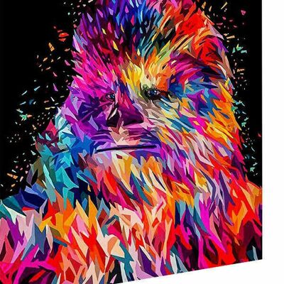 Chewie Star Wars Abstrakt Leinwand Bilder Wandbilder  - Hochformat - 80 x 60 cm