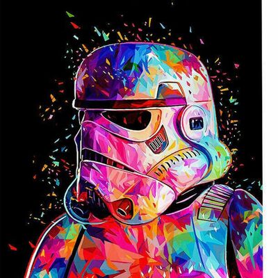 Cuadro en lienzo abstracto de Star Wars de Disney - Formato vertical - 90 x 60 cm
