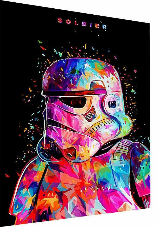 Disney Star Wars Abstrakt Leinwand Bilder Wandbilder  - Hochformat - 120 x 80 cm