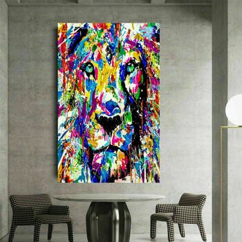 Tableaux sur Toile Animaux Abstraits Lion - Format Portrait - 120 x 90 cm 4