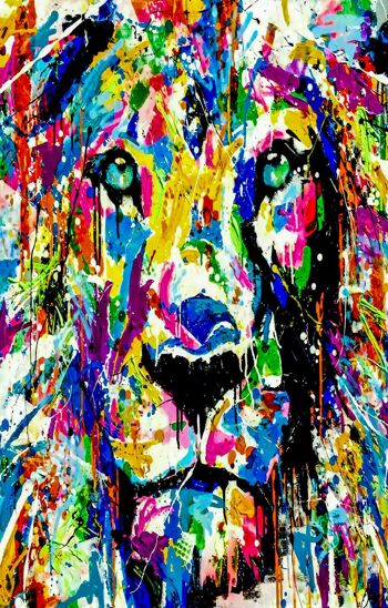 Tableaux sur Toile Animaux Abstraits Lion - Format Portrait - 150 x 100 cm 2