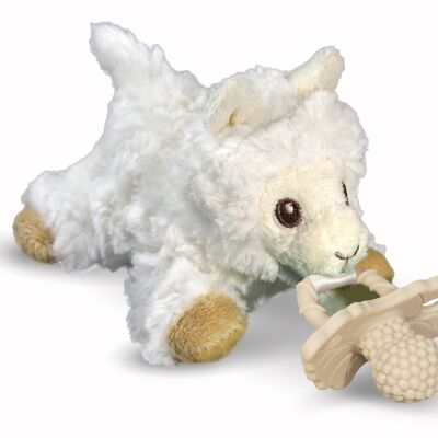 RaZbuddy speenknuffel Llama + RaZberry bijtspeentje beige