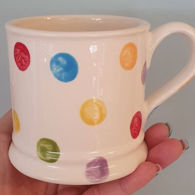 Polka Dot Mugs - Personalised Mug  - - Polka Dots - Hot Chocolate Mugs- Family Mugs - Birthday - Mum - Auntie  Handpainted Mug - Fathers Day