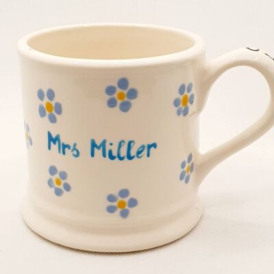 Handpainted- forget me not mug - Personalised - emma bridgewater- Gift for Mum- Teacher- Granny- Auntie- Nana  - birthday gift for her