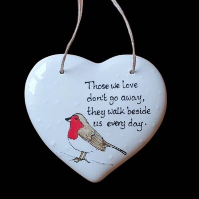 Robin heart plaque  - those we love - rememberance  - grief  - loss  - gift for loss - heart plaque  - Robin  - loving memory  - loved one