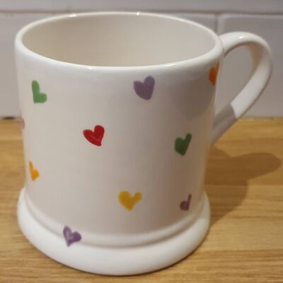 Handpainted Rainbow Heart Mug - personalised mug - birthday gift - heart mug