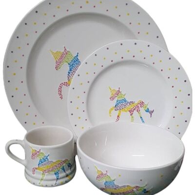 Childrens Unicorn Dinner Set - Unicorn -Dinner Set - plate set - Birthday gift  - Christmas gift- personalised - Easter gift - Girls Plate