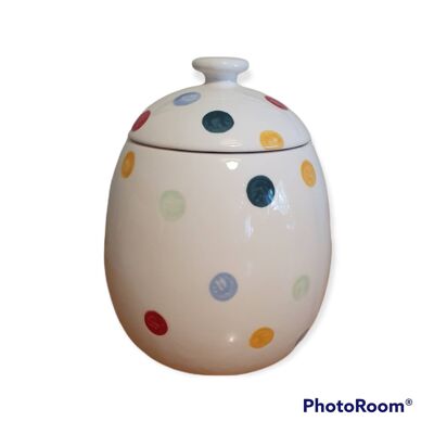 Handpainted - Polka Design Design Sweetie Jar - sweets - Ceramic Jar - Treat Jar - Emma Bridgewater Inspired  - polka Dot - Kitchen storage
