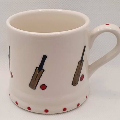 Cricket Bat and Ball Mug - Handpainted- Can be Personalised - Fathers Day Present - Dad Gift - Cricket Gift