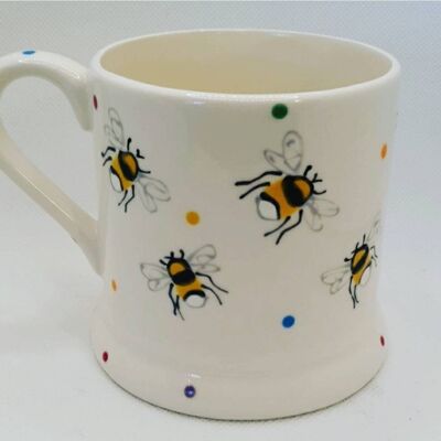 Bee and polka dot mug - Bee Mug - Bees - Wildlife- Country Mug - Personalised Mug - polka dots  - Easter Mug - Emma Bridgewater Inspired
