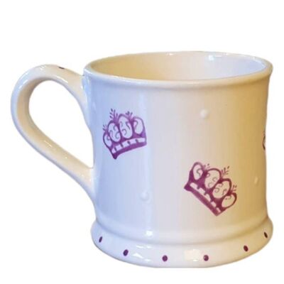 Queens Platinum Jubilee Mug - Purple Crowns - Handpainted Mug - Royal Family Mug - Jubilee - Queen - Platinum Jubilee - Commerative Mug