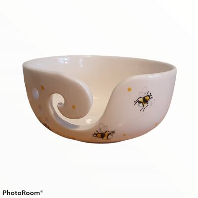 Yarn Bowl - Ceramic Yarn Bowl - Bespoke Yarn Bowl  - Handpainted  - Knitting Bowl - Personalised  - Gift for Nana - Mothers Day Gift - Bees