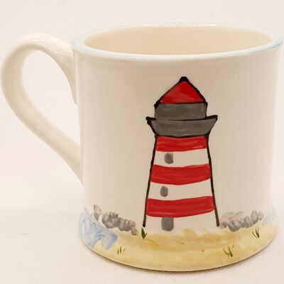 Lighthouse mug - Beach- Handpainted Mug  - Personalised