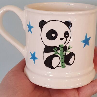 Handpainted Panda and Bamboo Mug - Personalised Mug - Pandas - Childs Mug - Kids Mug - Panda Mug - Panda - Bamboo - Personalised Gift