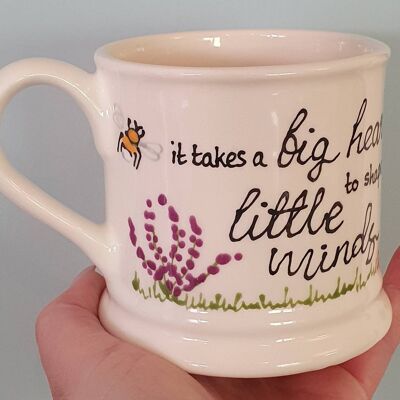 Handpainted - it take a big heart to shape little minds - Birthday- Teacher Mug  - Personalised  - Bees  - nursery - childminder - Gift