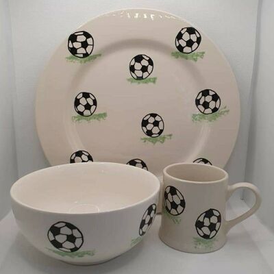 Childrens personalised Dinner Set - Football - Soccer - plate set - birthday gift  - Christmas gift- personalised childs gift - Easter Gift