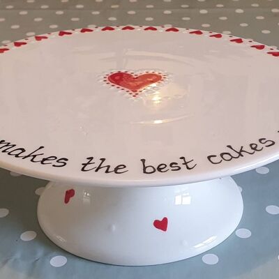 Heart Cake Stand - Mothers Day Gift - Granny - Nana Gift- Cake Stand - Easter Gift -  Handpainted - Birthday - Personalised - Cake plate