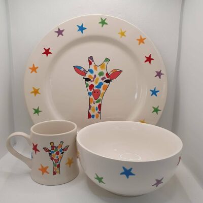 Giraffe Plate set - children's dinner sets -  personalised plate - personalised mug- christening gift - personalised gift - childs gift