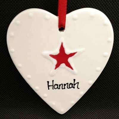 Handpainted -  ceramic heart - birthday gift - new baby - birthday - pocket hug - valentines- christmas gift - friend gift- Easter
