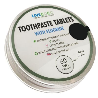 Tabletas de pasta de dientes Zero Waste - Menta fresca (fluoruro)