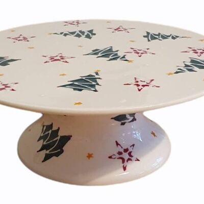 Christmas Cake Stand - Christmas Gift - Granny, Nana Gift-  Emma Bridgewater Inspired- Handpainted - Snowflakes- Personalised - Centre Piece