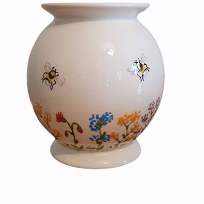 Handpainted - Oil Burner - Tealight - Wax Melt Burner- flowers and bees  - Gift for Mum - Nana Gift - gran - mother's day gift  - Wildflower