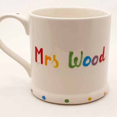 Personalised Mug - Rainbow Lettering - ceramic - birthday gift - Teacher Mug - Christmas gift - Fathers Day - Easter Mug - Teacher Gift