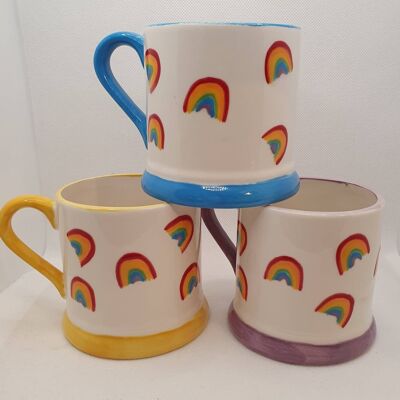 Scattered Rainbows Mug - Rainbow design mug - thank you gift - NHS - birthday gift - LGBTQ mug - personalised mug - handpainted - ceramic