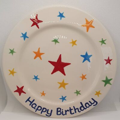Happy Birthday Plate - Birthday Gift  - Cake Plate - Personalised Plate - Easter Gift - Celebration Plate - Handpainted