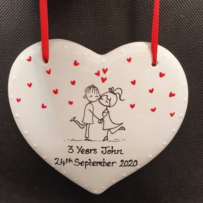Love Plaque - Anniversary Gift- Wedding Anniversary -  Heart Plaques - Wedding Keepsake- Anniversary - Engagement - Valentines Gift for her