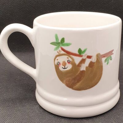 Handpainted Sloth Mug - Sloth - Birthday Gift - Wildlife Mug