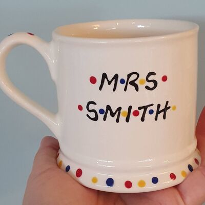 Handpainted - Friends Mug - Teacher Mug - Personalised - Auntie mug - uncle mug - Dad Mug - Mum Mug - Gift for Christmas - Work Mug - Friend