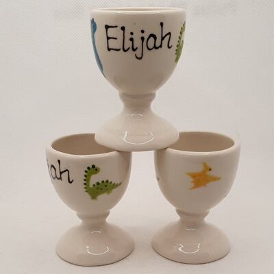 Dinosaur  - Egg Cups - Personalised  - Easter Egg  - Easter  - Birthday Gift  - Handpainted