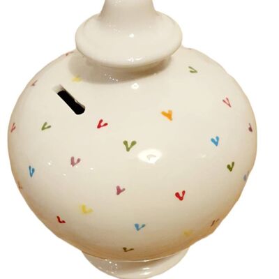 Savings Jar - Ceramic  Jar -  Money Box - Bespoke - Custom Design - Heart Design - Christmas Gift  - Christening Gift  - Birthday - Piggy