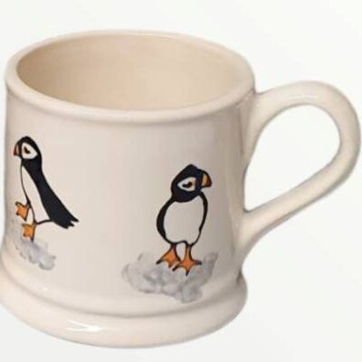 Handpainted- Puffin Mug - Farne Islands - Seabirds- Seaside Mug - Bird Mug - Personalised Mug- Gift for Mum - gift for Dad - Nana - Christma