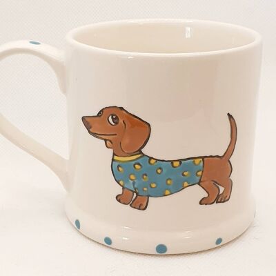 Dachshund Mug - Sausage Dog - Handpainted  - Easter Gift  - personalised mug  - Birthday Gift  - Christmas gift