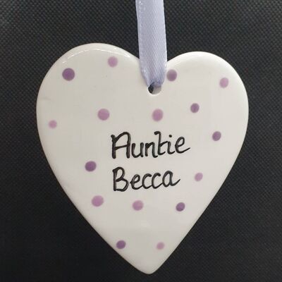 Personalised - Auntie - Nana - Mum - Heart - Handpainted- Valentine - Mothers Day - Birthday - Thinking of You - Thank You - Friends - baby