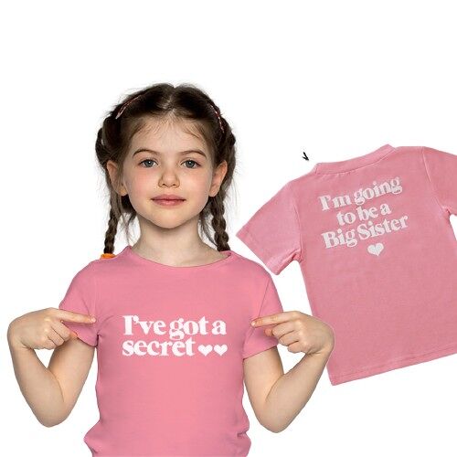 Big Sister T-shirt Pink - I've got a secret