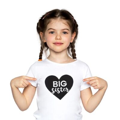 Big Sister T-shirt - Heart Black