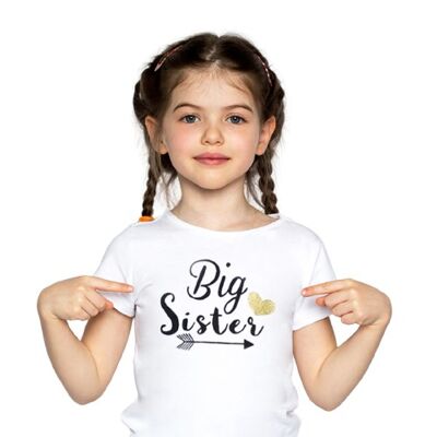 Big Sister T-shirt - Heart Golden